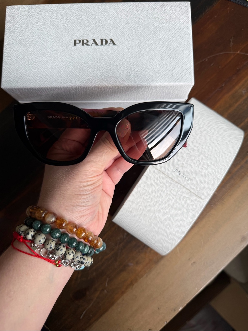 Authentic New Prada Black Cat Eye Sunglasses - 53 mm Women's Designer Shades